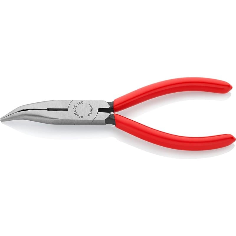 Knipex Pince demi-ronde avec tranchant (pince radio) noire atramentisée, gainées en plastique 160 mm (carte LS/blister) 25 21 16