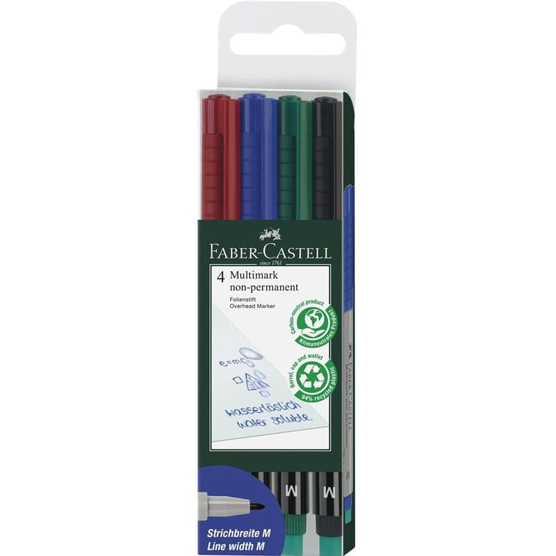 Faber-Castell 152604 Feutre multiusage MULTIMARK non-permanent M étui de 4