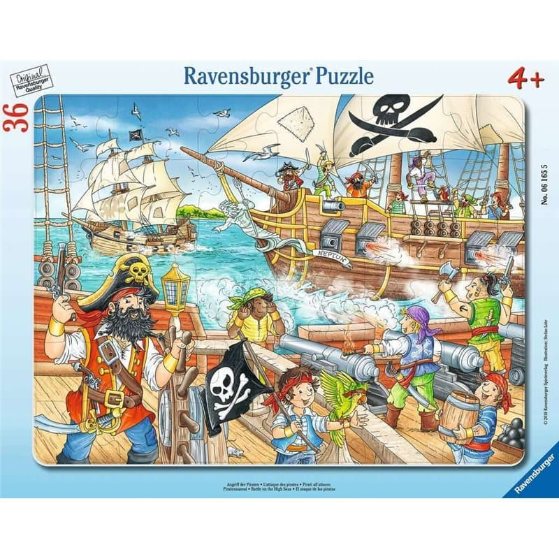 Ravensburger - Puzzle Enfant - Puzzle Cadre 30-48 p - L'attaque des Pirates - Dès 4 Ans - 06165