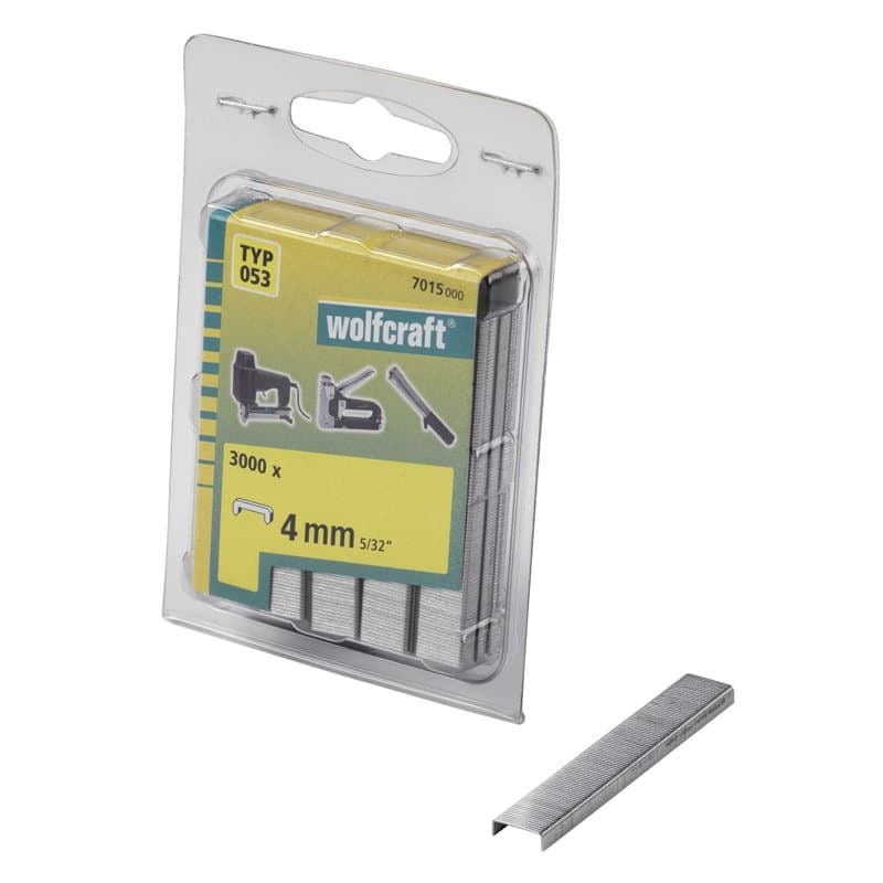 wolfcraft 7015000 Agrafes larges acier Type 053 4 mm Lot de 3000