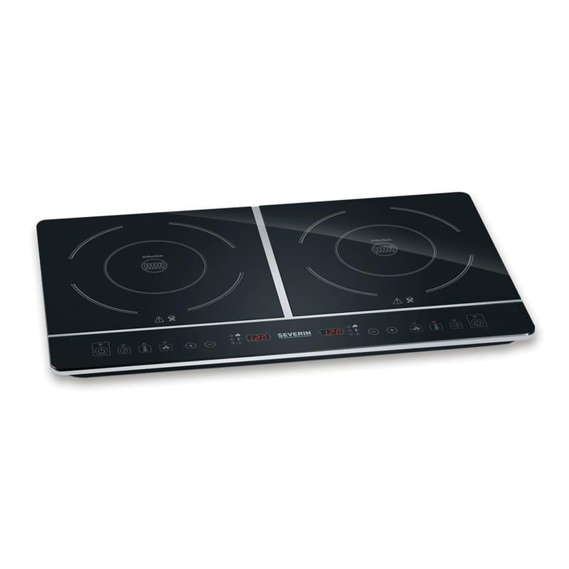 SEVERIN Double plaque à induction 3 400 W, Plaque de cuisine double pour une cuisson rapide des aliments, Plaque en revêtement v