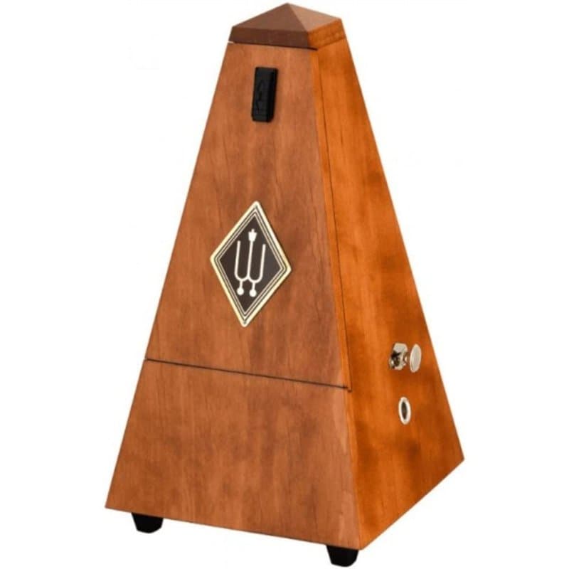 Wittner Métronome Taktell forme pyramidale Système Maelzel Série 810 - Boîtier en bois massif - Avec cloche - Couleur cerisier m