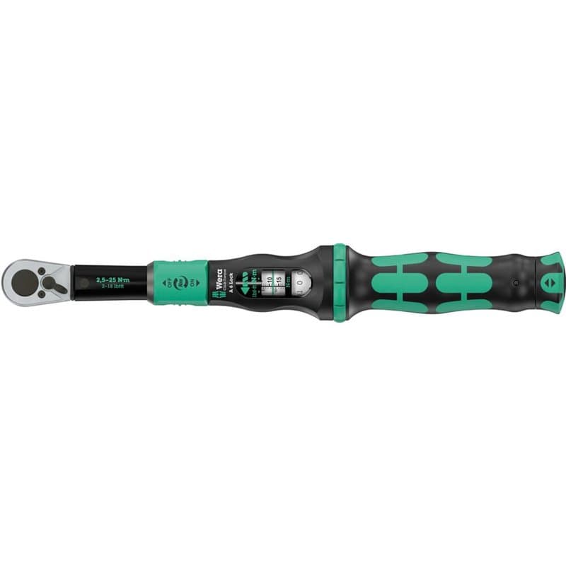 Wera 05075691001 Clé dynamométrique Click-Torque Lock A 6, réglable, fonction Torque Lock, cliquet réversible, serrage à droite,