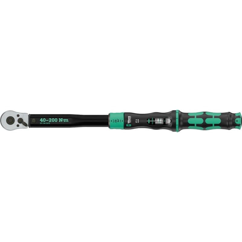 Wera 05075692001 Clé dynamométrique Click-Torque C 3 Lock, réglable, cliquet réversible, fonction Torque Lock, 40-200 Nm, 1/2" x