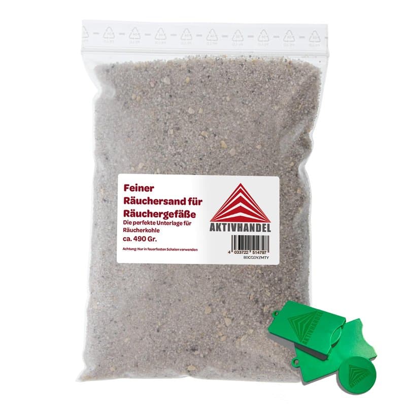 AKTIVHANDEL Sac de sable fin blanc de 490 g, parfait pour les bols à fumage, les tamis à fumer, le charbon d'encens et les bâton