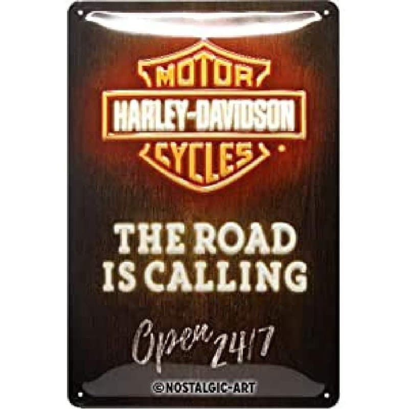 Nostalgic-Art Plaque Vintage Harley-Davidson – Neon – Idée de Cadeau pour Les Fans de Moto, en métal, Design Retro pour la décor
