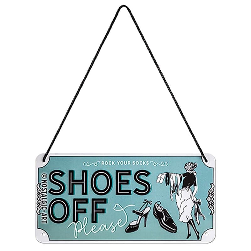 Nostalgic-Art, Plaque à Suspendre, Shoes Off – Panneau d'avertissement comme idée de Cadeau, en métal, Design Retro pour la déco