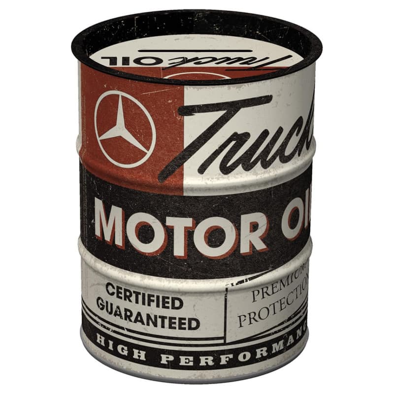 Nostalgic-Art Tirelire rétro, 600 ML, Daimler Truck – Motor Oil – Idée de Cadeau pour Fans d'accessoires Automobiles, boîte à Bi
