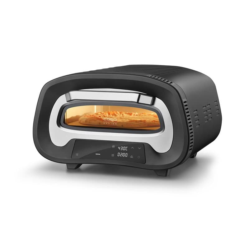 CASO PizzaChef Four à pizza, 430°, 80-430 °C, 8 programmes automatiques, pierre à pizza cordiérite (33 x 33 cm), éléments chauff