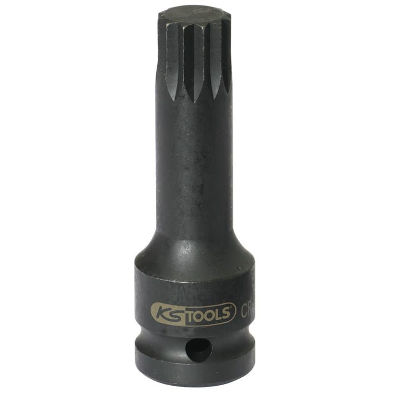 KS Tools 911.0948 - Douille longue à chocs mâle XZN® 1/2" - M8 - En Chrome Molybdène - Uniquement pour utilisation à chocs