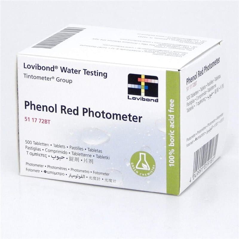 Comprimés de Phenol Red Lovibond – Boîte de 500 – Réactifs de Qualité Professionnelle pour Photomètres Numériques | Analyse de l