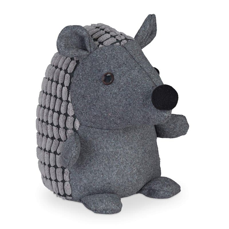 Relaxdays Butoir de Porte Hérisson, Tissu, pour Le Sol, intérieur, cale déco, Doux, Lourd, 20 cm de Haut, Gris foncé