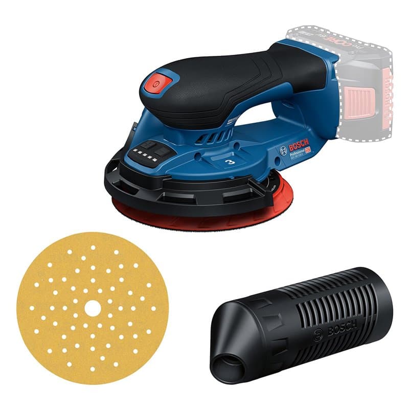 Bosch Professional 18V System ponceuse excentrique sans-fil GEX 18V-150-3 (incl 1 disque abrasif, 1 boîtier collecteur de poussi