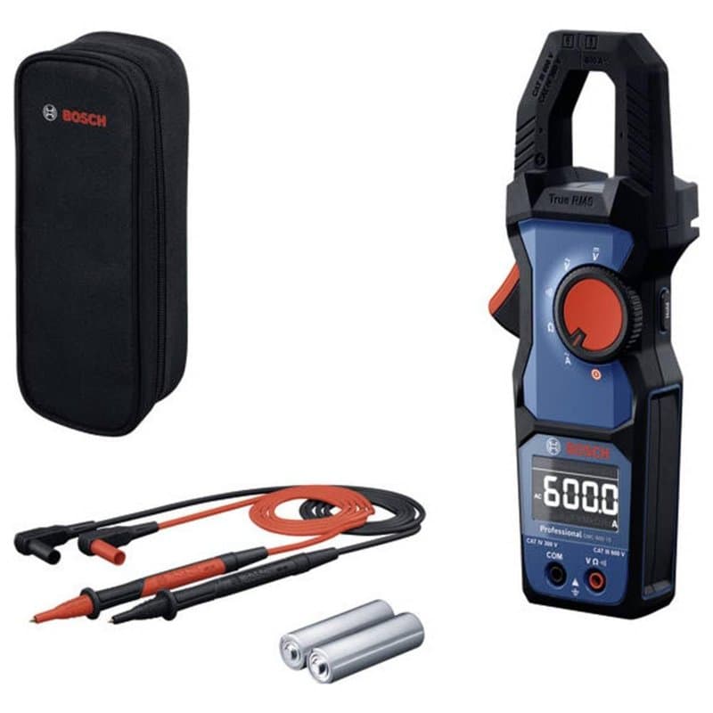 Bosch Professional Pince ampèremétrique GMC 600-15 (Pince ampèremétrique TRUE RMS, courant alternatif jusqu’à 600 A, tension jus