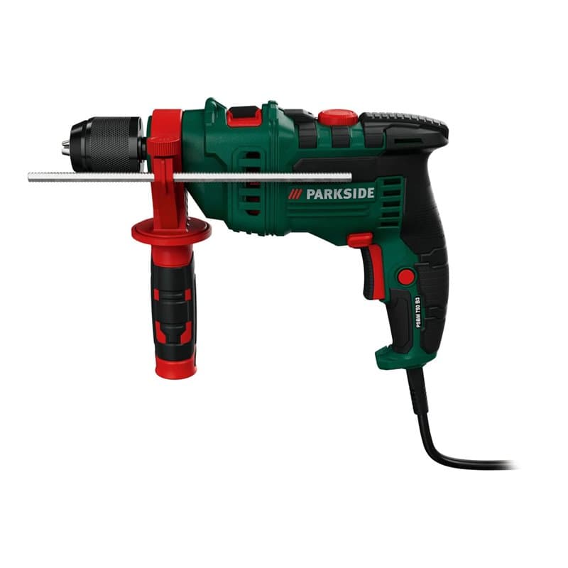 Perceuse à percussion Parkside 750w PSBM 750 B3 Idéal pour percer le béton, la pierre, le métal ou le bois Comprend une butée de