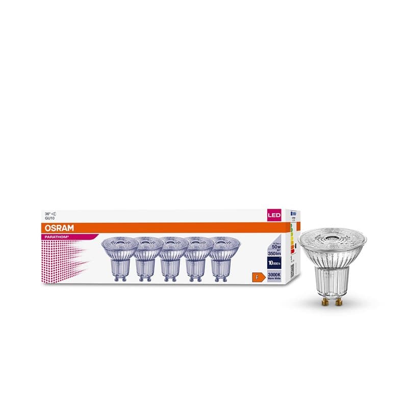 OSRAM Lamps LED à réflecteur PAR16, culot à broches PARATHOM® PAR16 50 36 ° 4.3 W/3000 K GU10, paquet de 5