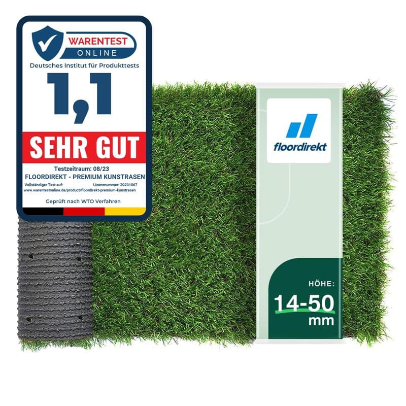 Floordirekt | Gazon Synthétique Artificiel - Rouleau Gazon Qualité Supérieure - Idéal pour Balcon, terrasse et Jardin | Différen