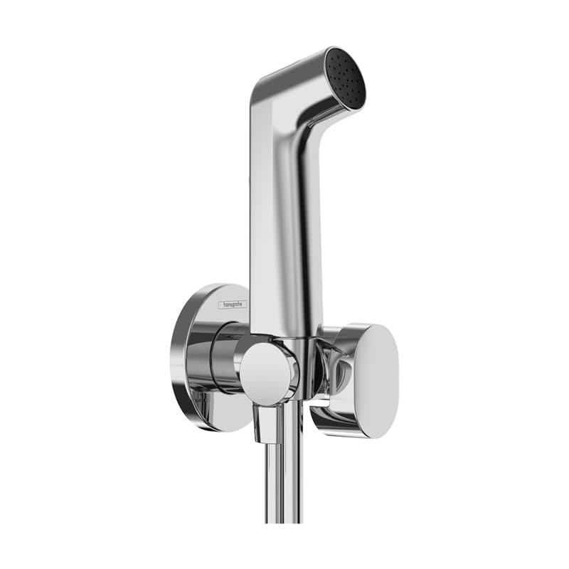 hansgrohe Bidette 29230000 Douchette S avec 1 type de jet économiseur d'eau (EcoSmart) avec vanne d'arrêt, support de douche et