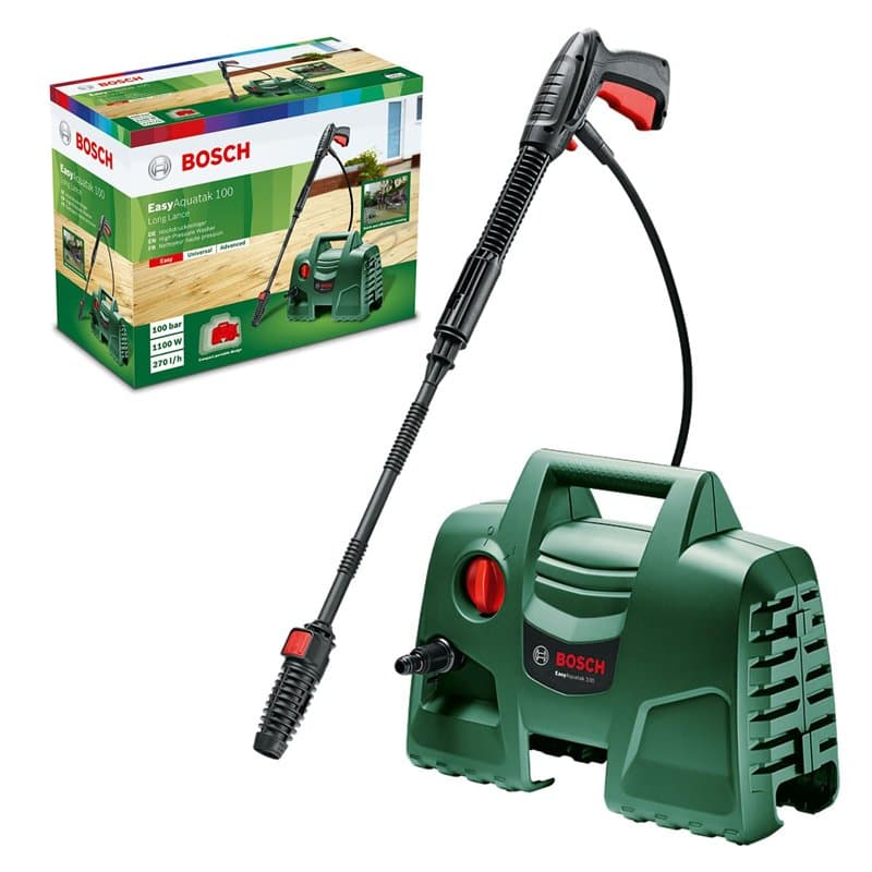 Bosch Home and Garden Nettoyeur haute pression EasyAquatak 100 Long Lance (1100 W, tuyau flexible de 5 m, débit maxi : 270 l/h,