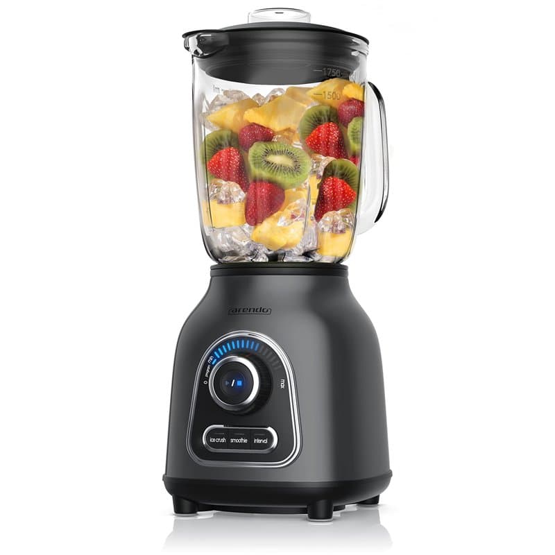 Arendo - Mixeur blender inox - Blender mixeur 1400 W avec récipient en verre 1,75 L - Couteau à 6 lames en inox - 3 programme, C