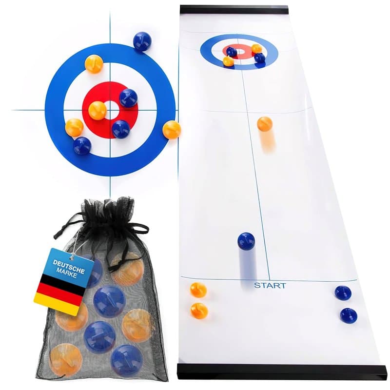 all Kids United® Ensemble de Jeu de Table Curling - Jeu Familial Curling Jeu de société - Bowling sur Glace Jeu de Table Jeu de