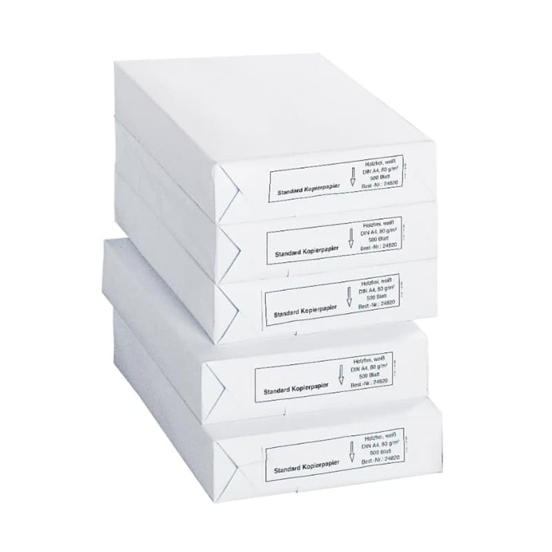 SCHÄFER SHOP Lot de 5 paquets de 500 feuilles de papier A4 - 80 g/m² - Pour imprimante laser et fax - Blanc