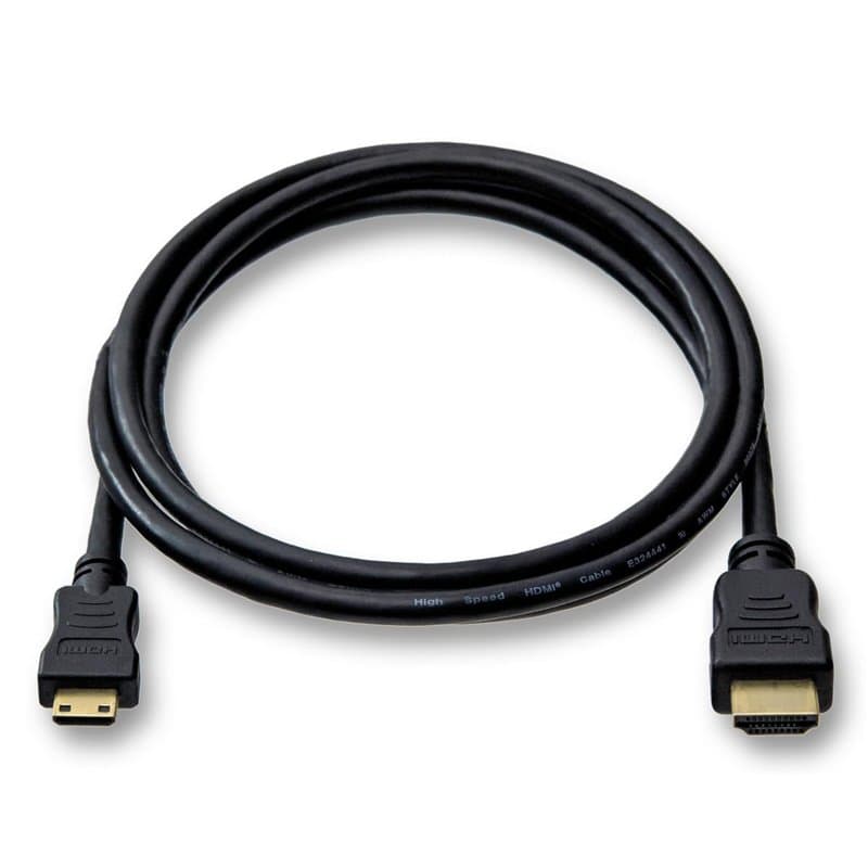 Câble HDMI pour Appareil Photo Numérique Canon EOS 2000D, Mini C, Plaqué Or, Longueur 1,5 m