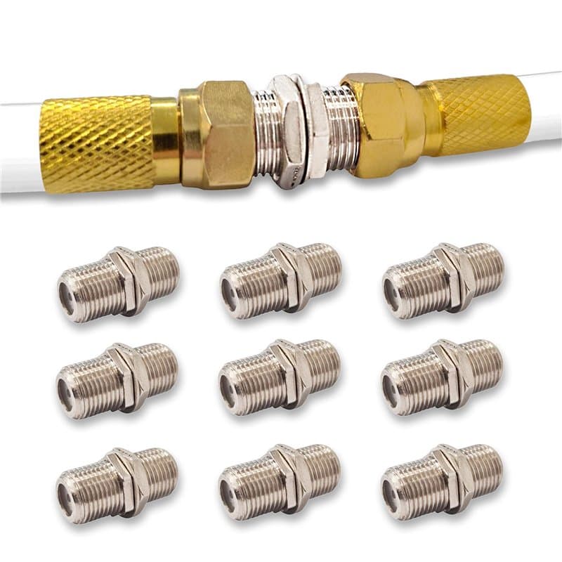 Premium X Lot de 10 connecteurs F en alliage de zinc - Raccord satellite - Adaptateur polyvalent pour câble coaxial, câble d'ant
