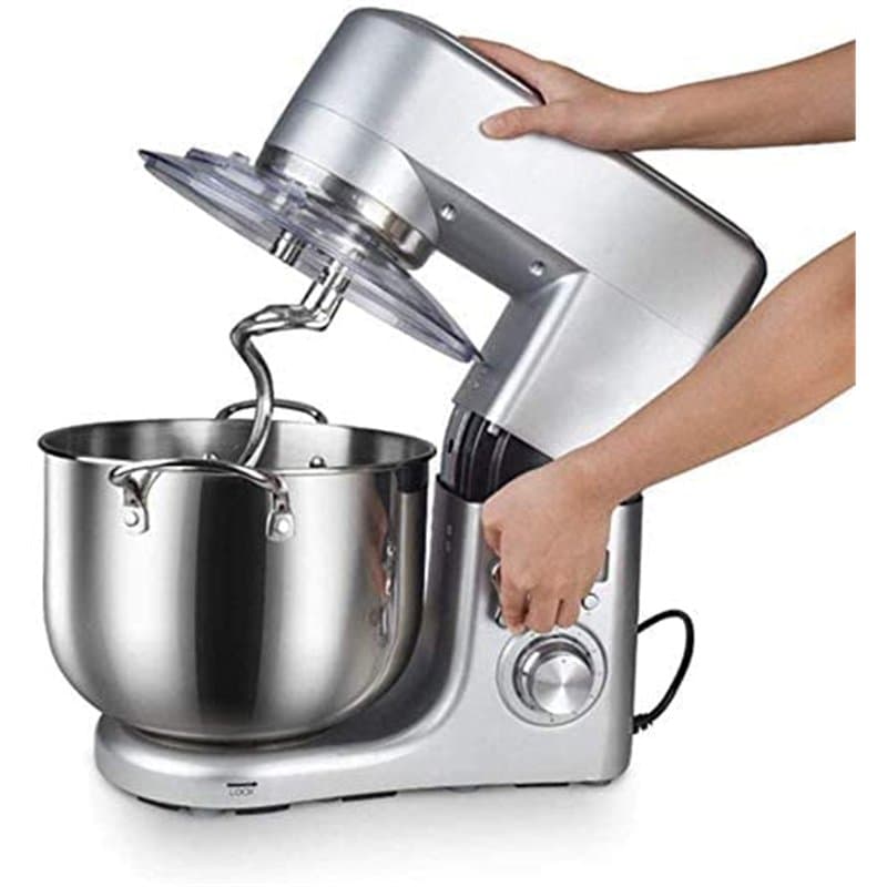 Müller Koch MK-6043 - Malaxeur 10 L, malaxeur, 6 vitesses, réglage de l’impulsion, indicateur LED, pelle K, crochet de pâte, bat