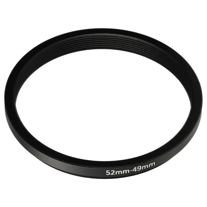 vhbw Bague d'adaptation de Filtre Step-Down de 52 mm vers 49 mm pour Objectif d'appareil Photo - Réducteur, métal, Noir