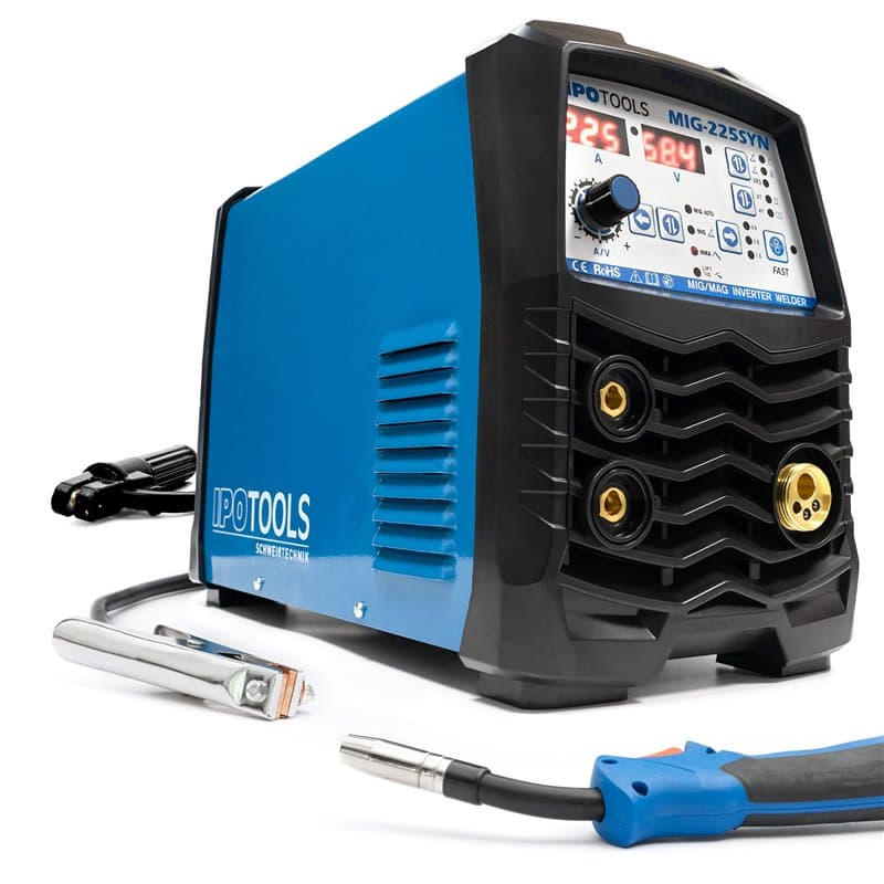 IPOTOOLS MIG-225SYN poste a souder MIG MAG Synergy – Synergie Poste à souder MIG avec 225A 230V IGBT, 5 en 1 Poste MIG Flux MMA
