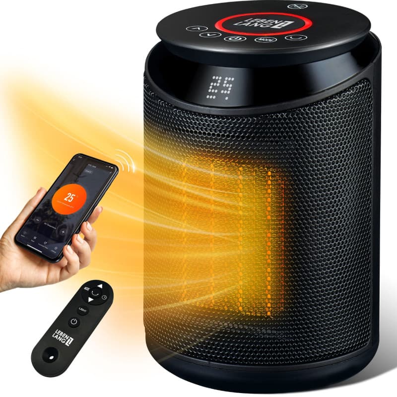 LEBENLANG WiFi Chauffage Électrique & Céramique 2000W - Économie d'Énergie & Contrôle via l'Application I Radiateur Soufflant ce
