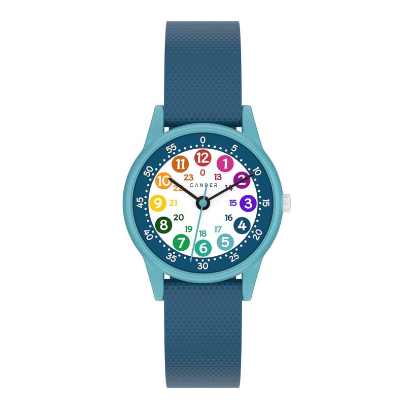 Cander Berlin MNA 1430 T Montre pour enfant garçon fille Montre d'apprentissage Bleu turquoise étanche, bleu, Sport moderne