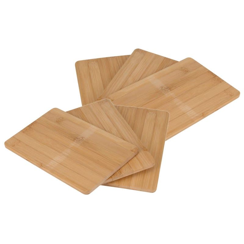 Lot de 6 planches à découper en bambou 22 x 14 cm - Planche de cuisine en bois - Tranche servier de cuisine - Planches naturelle