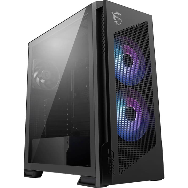 MPG Velox 300R Airflow PZ Boîtier PC Gaming Moyen Tour, Ventilateur Double Couche 160 mm, fonctionnalités EZ-DIY, Compatible rad