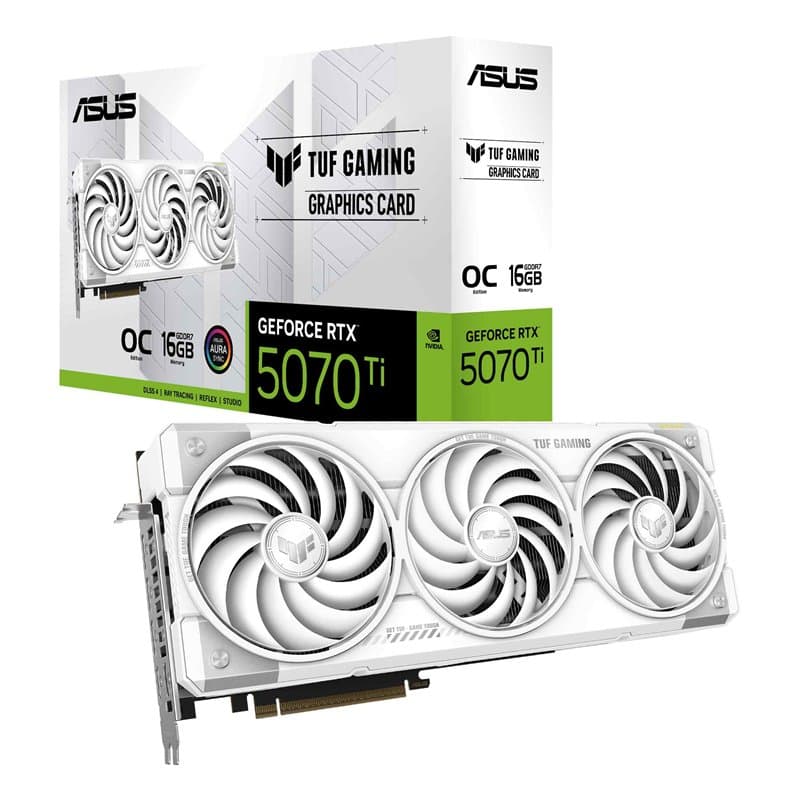 ASUS TUF Gaming NVIDIA GeForce RTX 5070 Ti OC Edition, Carte Graphique Gaming 16 Go GDDR7, 256 Bits, PCIe 5.0, 2 HDMI 2.1, 3 Dis