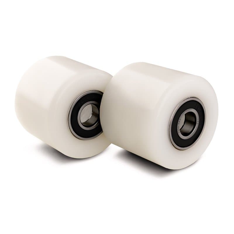 Ensemble de 2 galets de transpalette (kit de 2, diamètre de 82mm, largeur de 70mm) galet de charge en nylon/roue avec roulements