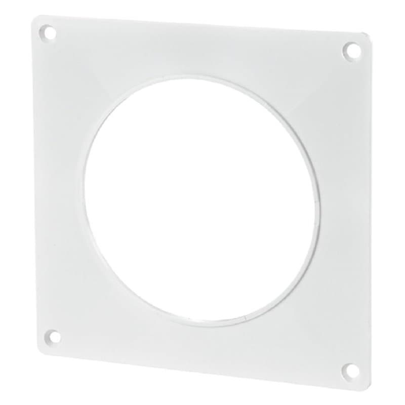 Plaque de montage pour bride murale - Diamètre : 125 mm - Pour tuyau de ventilation en PVC - Tubes ronds en plastique - Plaque d