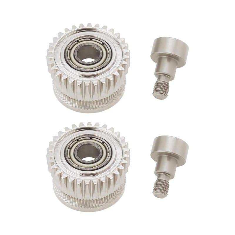 YINETTECH Lot de 2 Engrenages d'extrudeuse en Acier Trempé Nickelé avec Vis Compatible avec Creality K1 K1C K1 Max Ender 3 V3 En