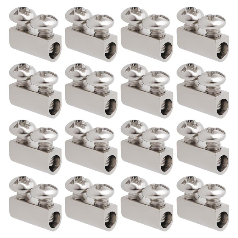 VGOL Lot de 50 colliers de serrage M3 à double trou 10 x 5 mm, clips en acier avec bouchon à vis, adaptés pour serre-câbles méta