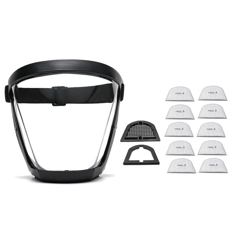Dropfree Masque de Protection de Travail Masque de Protection Intégral Transparent Protecteur Anti-Poussière avec 10 Filtres Noi