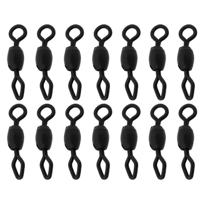 eMagTech Lot de 100 émerillons de pêche ronds en forme de losange pour pêche à la carpe de mer en eau douce 14 mm Noir