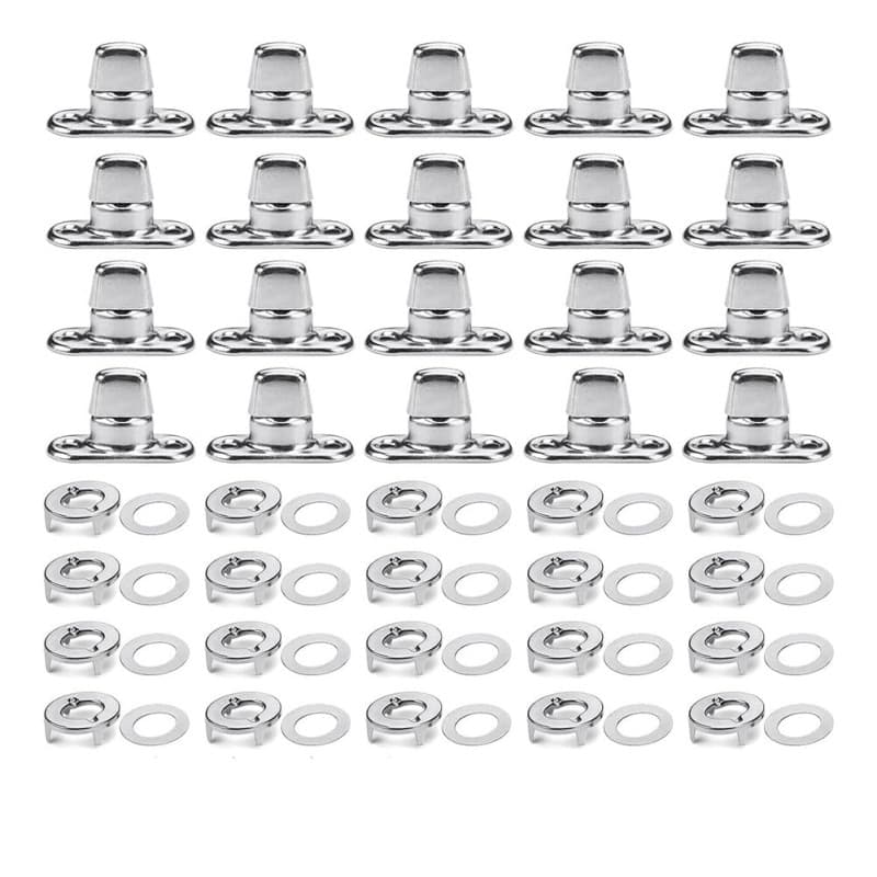 Tagtight 20Pcs Ovales Twist Verrouiller, D'Attaches à Verrouillage par Torsion de Qualité Marine, Œillet et Goujon à Bouton Tour