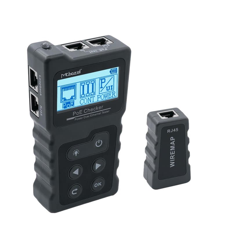 Mcbazel Testeur de Réseau RJ45 avec Testeur de Câble LCD, Testeur de tension Testeur pour test POE, Instrument de Mesure de Rése