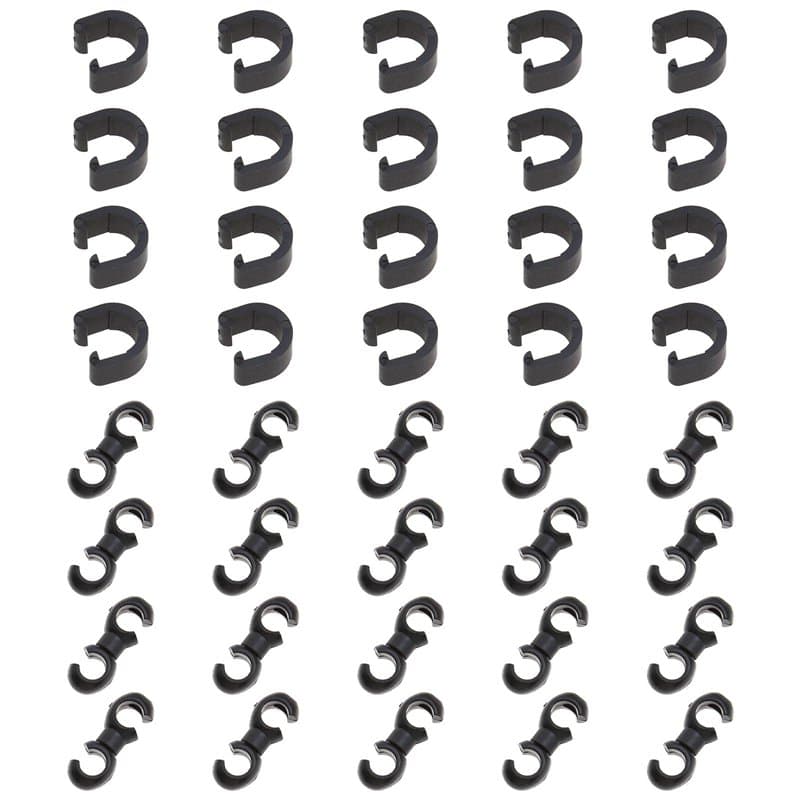 eMagTech 40pcs Clips de Vélo Pinces Rangement Protection Câble de Frein Clip en C et Clips en S Kit pour Câbles de Dérailleur Ro