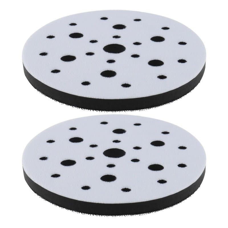 ECSiNG Lot de 2 tampons d'interface en éponge douce de 150 mm de diamètre, 25 trous auto-agrippants pour tampons abrasifs