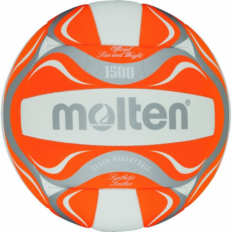 Molten BV1500-OR Balle de Beach Volley Blanc/orange/argenté 5