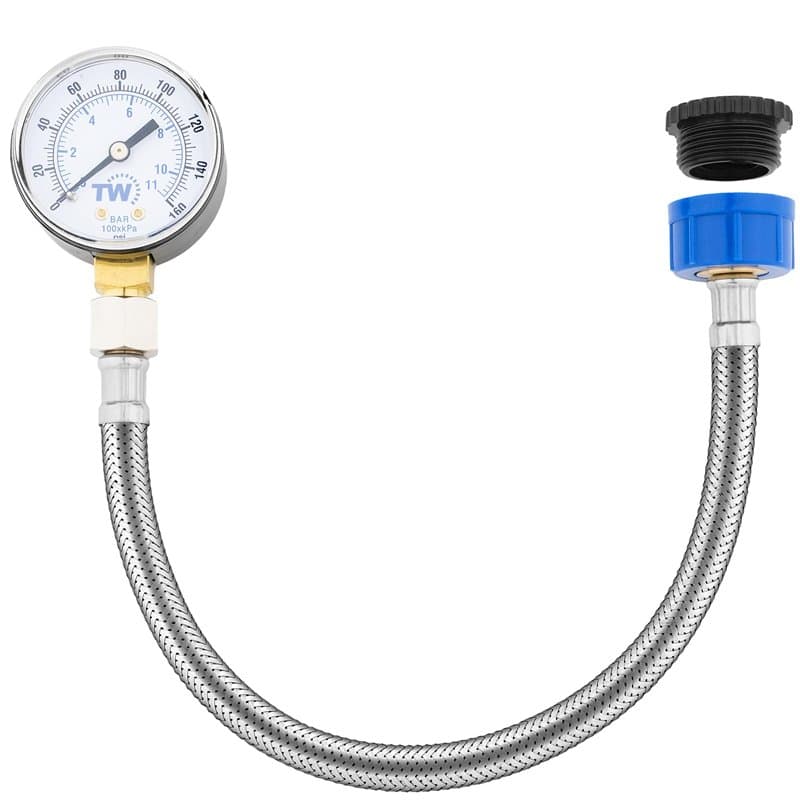 Manomètre de pression d'eau secteur - 0-11 bar / 0-160 PSI - Manomètre de test de pression d'alimentation en eau avec connecteur