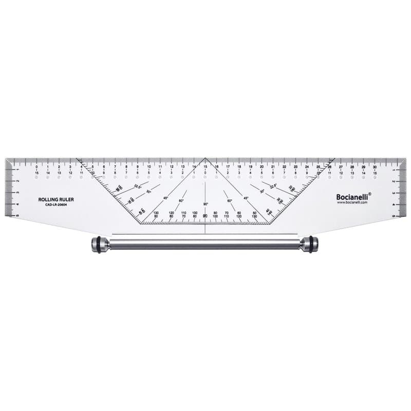Règle Roulante 35 cm - Règle Parallèle Roulante - Règle Architecte - Règle de Dessin Technique Rapporteur - Règle de Roulement D