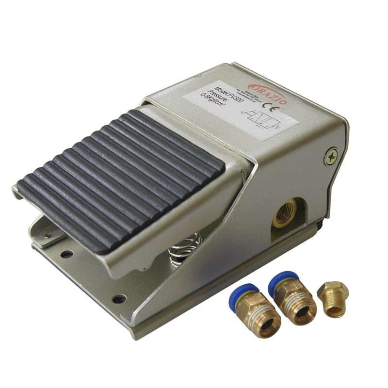 ORAZIO Valve Pneumatique à Pédale, 3 Voies 2 Positions G1/4 Filetée Commande de Presse à Pied Air Pad Interrupteur à Pédale Mome